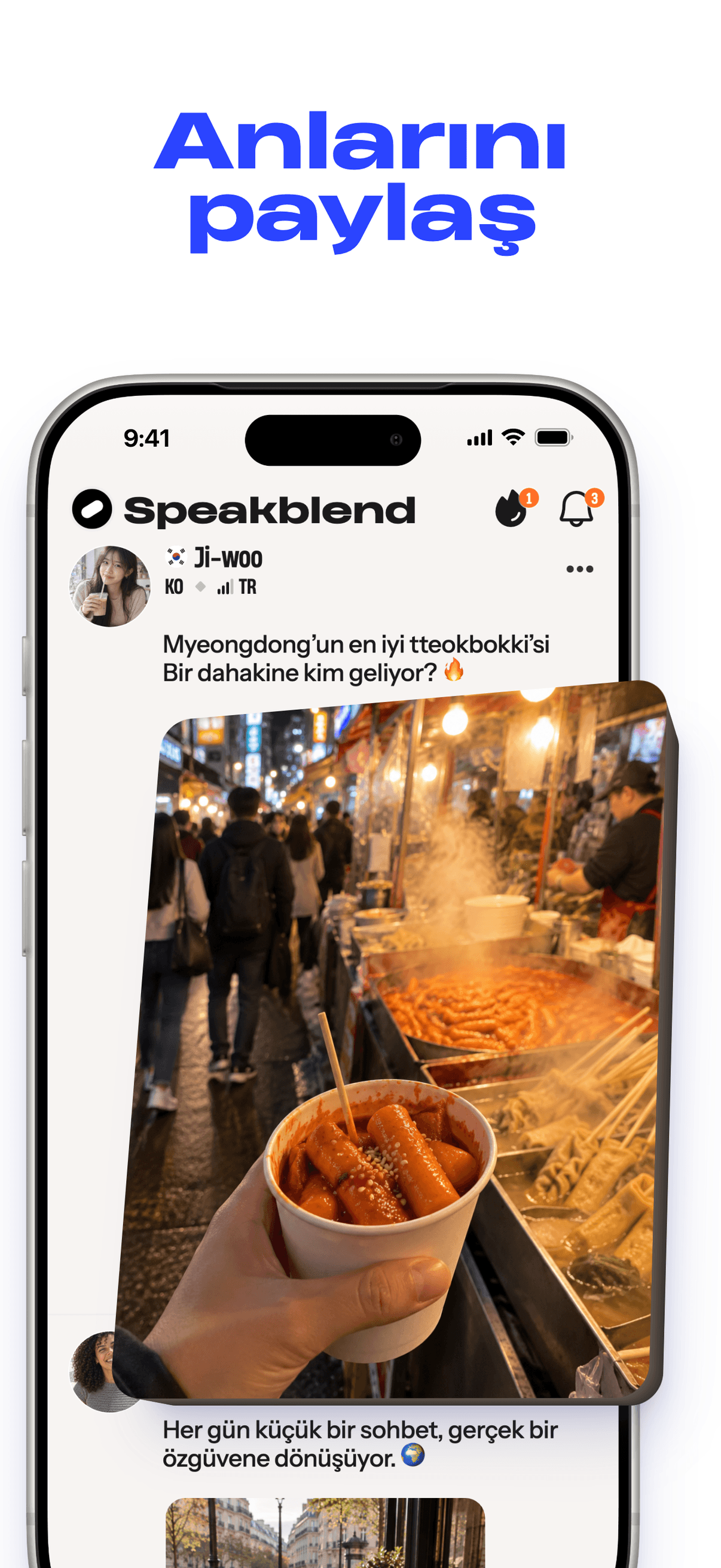 Küresel akışta fotoğraflı bir gönderi